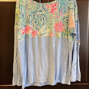 Lilly Pulitzer Blue and Pink Patterned Top